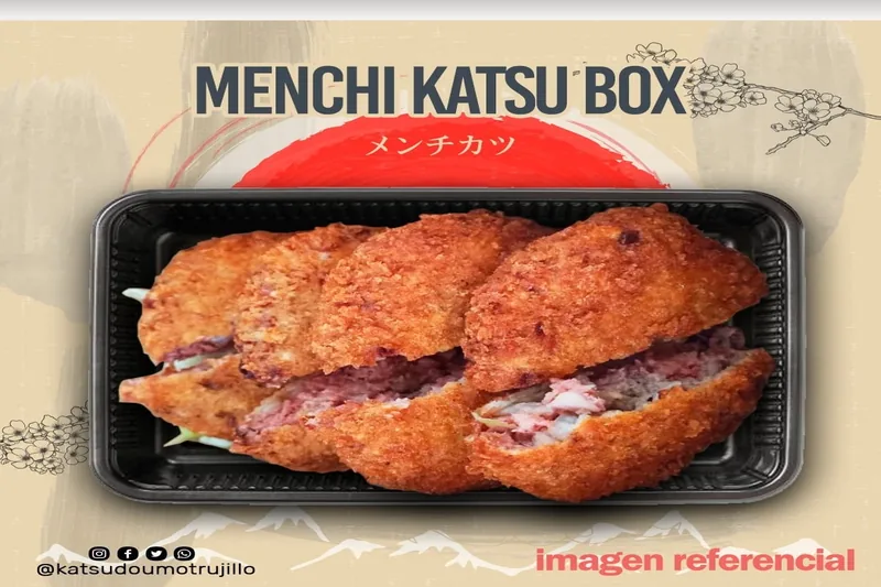 Menchi Katsu Box — 4 hamburguesas japonesas crocantes con ensalada de repollo